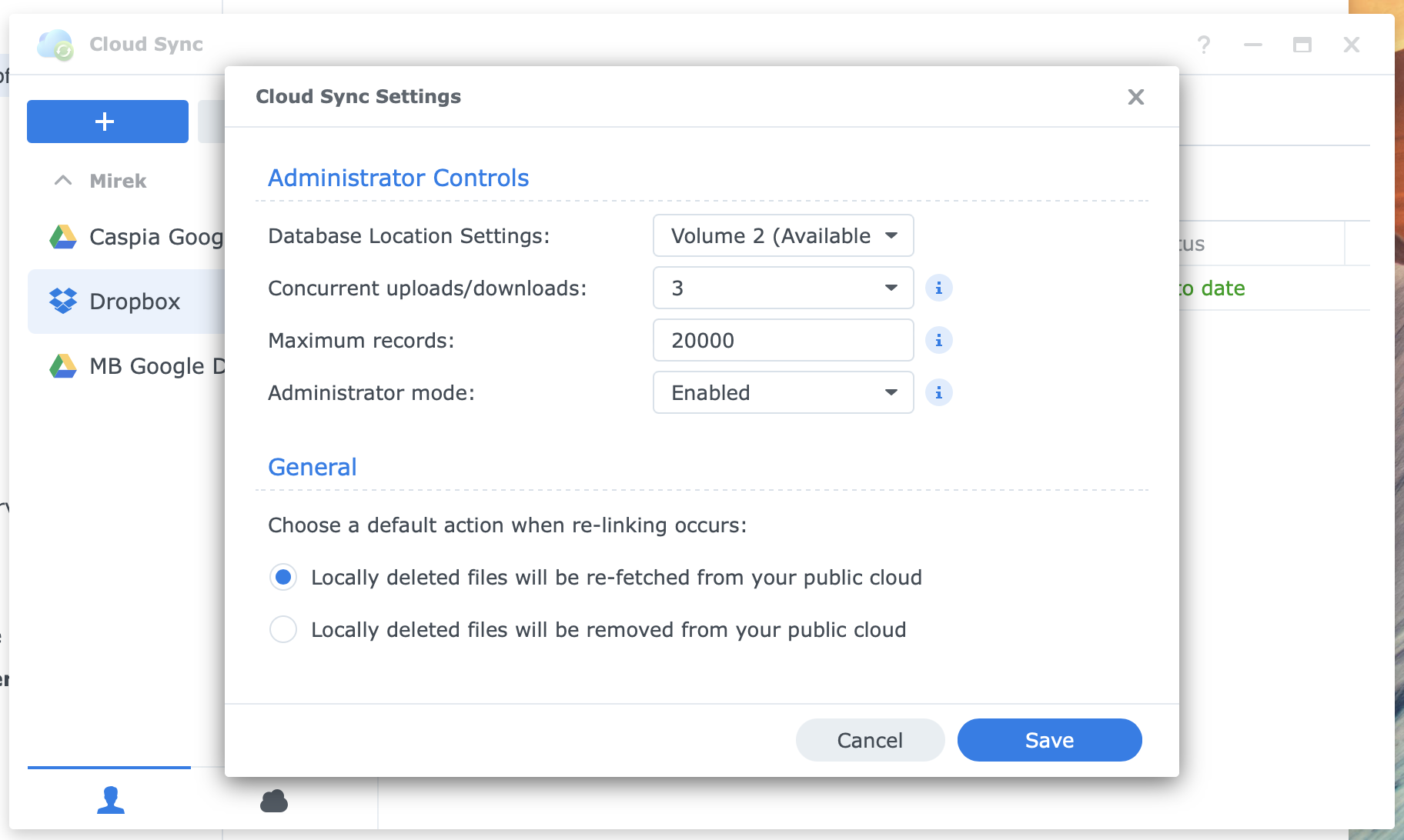 Synology Cloud Sync